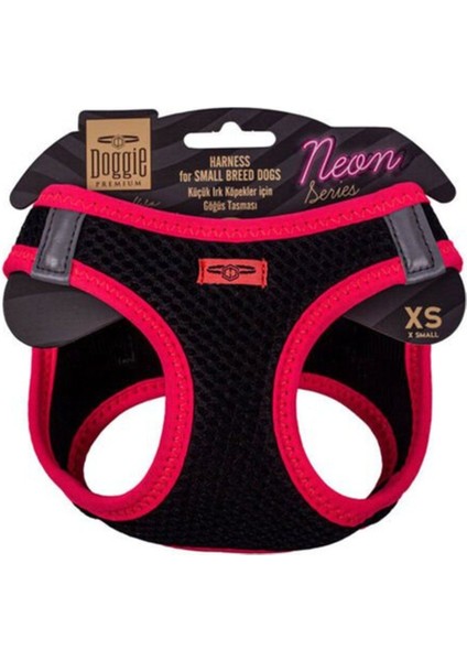 Luxury Doggie Havalı Dokuma Neon Küçük Irk Köpek Göğüs Tasması Xsmall Pembe 30-34 cm 1 Adet