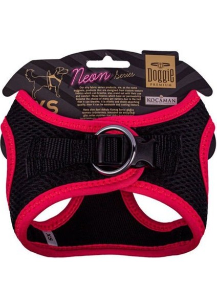 Luxury Doggie Havalı Dokuma Neon Küçük Irk Köpek Göğüs Tasması Xsmall Pembe 30-34 cm 1 Adet