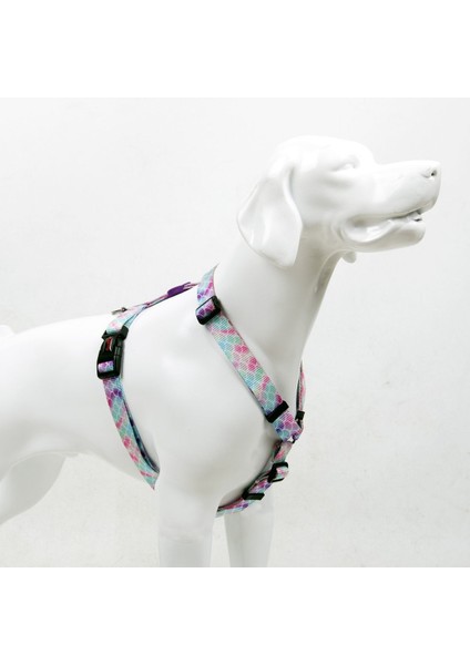 Luxury Bubbles H-Tipi Göğüs Tasması Ayarlanabilir, Konforlu ve Dayanıklı Desenli Köpek Tasması 1 Adet