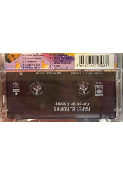 Kaset Rafet El Roman ‎– Gençliğin Gözyaşı 1995 Baskı Kaset