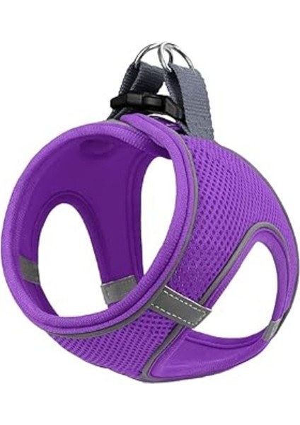 Luxury Mita Air Mesh Kedi Köpek Göğüs Tasması Çift Reflektörlü, Terletmeyen Tasma (Mor, 3xs) 1 Adet