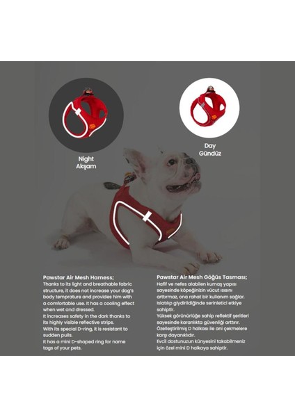 Luxury Oxford 2li Air-Mesh Köpek Göğüs Tasması Kedi Göğüs Tasması Köpek Tasması 1 Adet