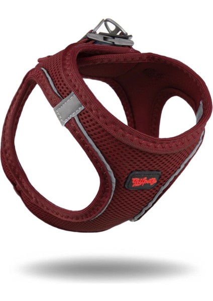 Luxury Air-Mesh Küçük ve Orta Irk Kedi Köpek Göğüs Tasması Yumuşak,nefes Alabilir, Dayanıklı Bordo 1 Adet