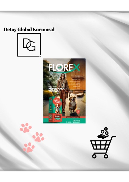 Luxury Dgk Florex Köpek Kaka Torbası 25X35 Ebat 1 Paket 100 Adet Florex 1 Adet
