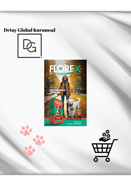 Luxury Dgk Florex Köpek Kaka Torbası 25X35 Ebat 1 Paket 100 Adet Florex 1 Adet