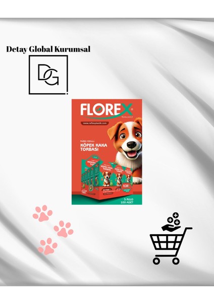 Luxury Dgk Florex Köpek Kaka Torbası 25X35 Ebat 1 Paket 100 Adet Florex 1 Adet