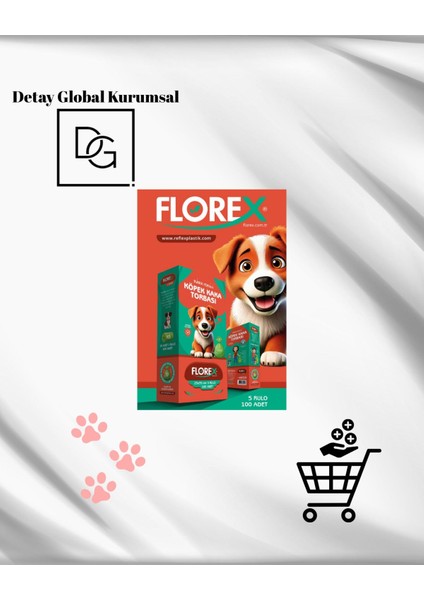 Luxury Dgk Florex Köpek Kaka Torbası 25X35 Ebat 1 Paket 100 Adet Florex 1 Adet