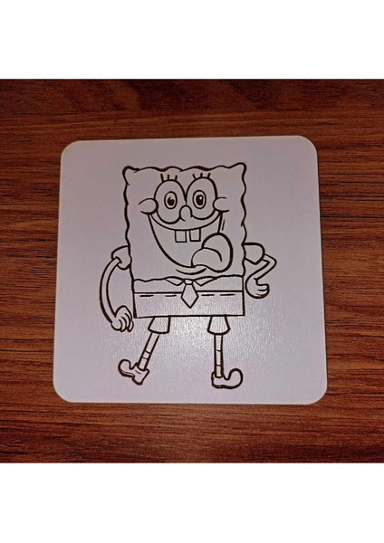 Sünger Bob Ahşap Bardak Altlığı