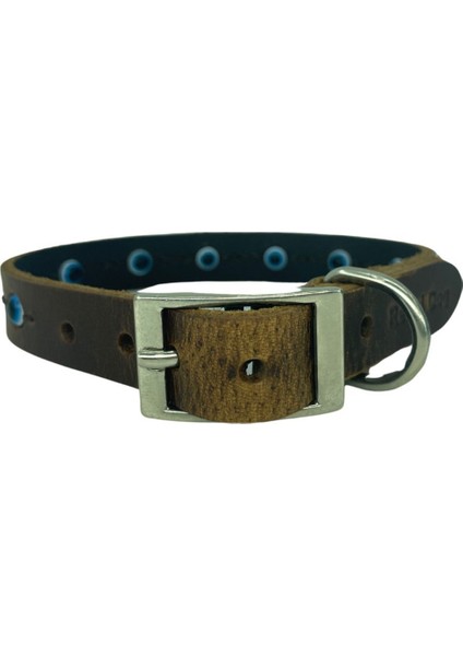 Luxury %100 Hakiki Deri Nazar Boncuklu Köpek Tasması 2X45CM (Delik M. 30X40CM) 1 Adet fiyatları