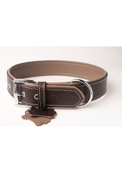 Luxury Flotter Hakiki Deri Köpek Boyun Tasması Xs Kahverengi Toprak Rengi 2,5X29-37 cm 1 Adet