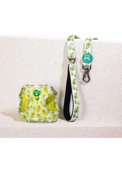 Luxury Avocado Leash & Air-Mesh Kedi Köpek Tasma ve Gezdirme Kayışı Seti Tasma Seti 1 Adet