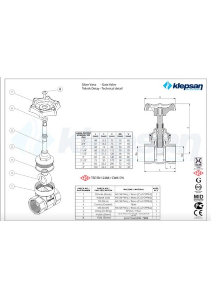 2'' Pirinç Şiber Vana fiyatları