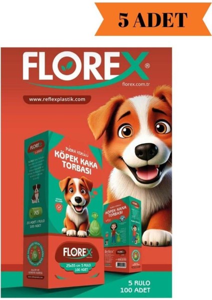 Luxury Pudra Kokulu Köpek Kaka Torbası (5 Rulo/ 100 Adet) x 5 Adet 1 Adet
