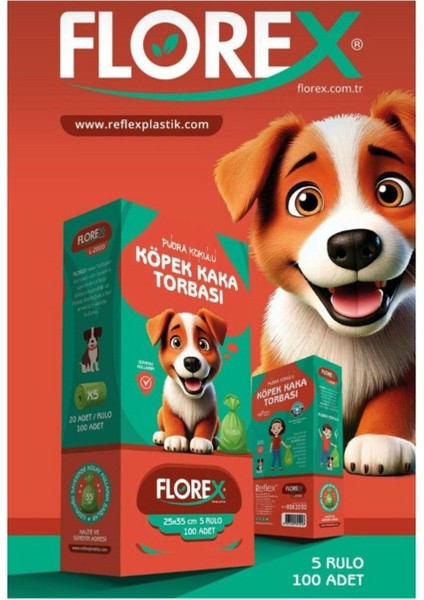 Luxury Pudra Kokulu Köpek Kaka Torbası (5 Rulo/ 100 Adet) x 5 Adet 1 Adet