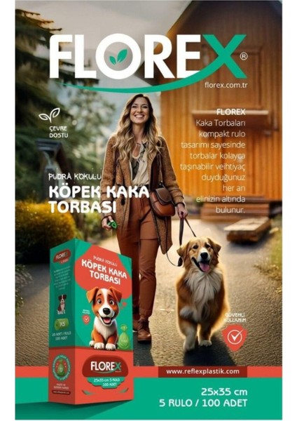 Luxury Pudra Kokulu Köpek Kaka Torbası (5 Rulo/ 100 Adet) x 5 Adet 1 Adet