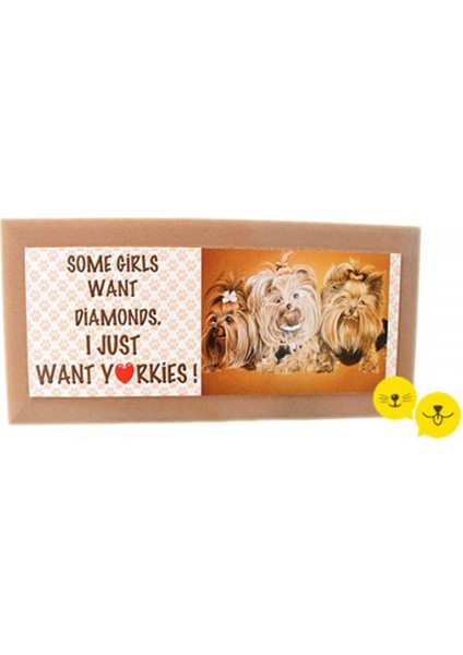 Luxury Ahşap Yorkshire Terrier Diamond Pano 1 Adet