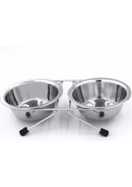 Luxury Paslanmaz Çelik Kaldırdı Köpek Çift Kaseler Anti Skid Pet Gıda Su Kase Küçük Orta Büyük Köpekler 1 Adet
