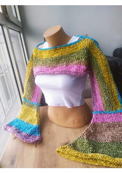 Mevsimlik Kadife Bolero Handmade