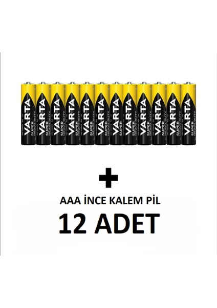 Aaa Kalem Pil 12'li | Süper Güçlü | Uzun Ömürlü Çinko Karbon | Ekonomik Paket