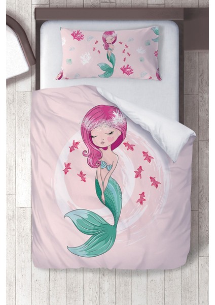 Pamuklu Mikro Saten Deniz Kızı 2 Çocuk Odası Çocuk Nevresim Takımı