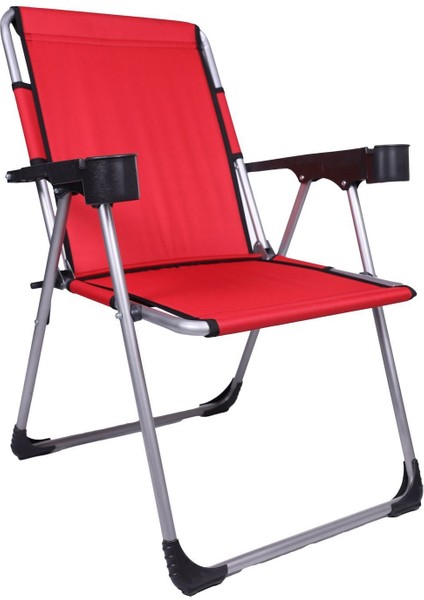 Kamp 3''Lü 140 Kg Taşima Kapasiteli Lüks Bardaklıklıp Kamp & Piknik Sandalyesi Ssd-03