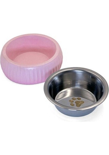 Luxury Mikopet Organik Seramik Mama Kabı Pembe 1 Adet