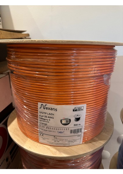 Cat 6 Halogen Free Utp 23AWG Kablo 500 Metre Turuncu