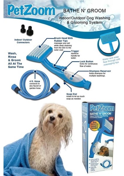 Luxury Pet Zoom Otomatik Kedi Köpek Yıkama Fırçası Tabancası Köpek Banyo Fıskıyesi Petzoom 1 Adet indirimleri