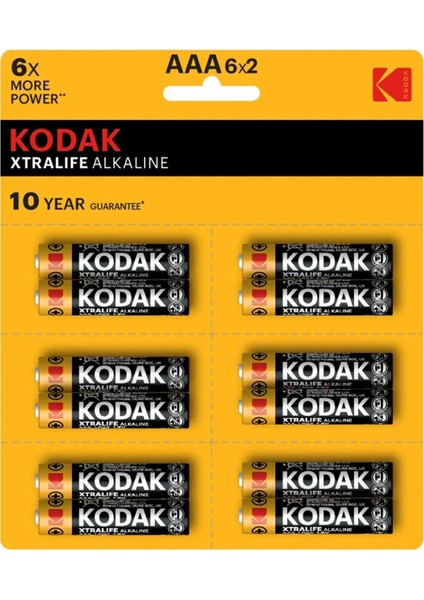 Kalem Aaa Ince Pil - 6x2 12'li Xtralıfe Alkalin