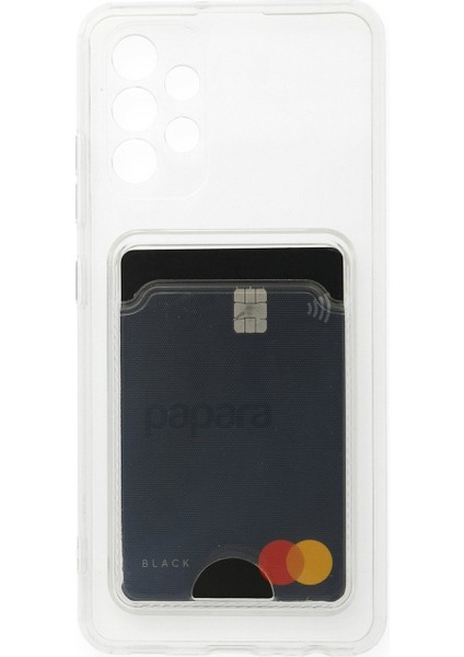 Samsung Galaxy A73 Kartvizitli Dayanıklı Kaymaz Şeffaf Silikon kılıf Case