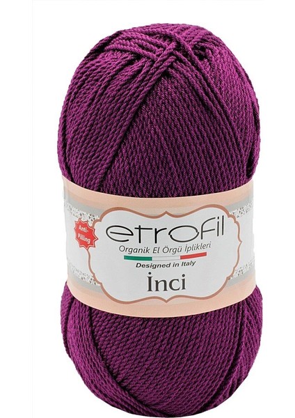 Inci %premium Merserize El Örgü Ipi - Mor 70678