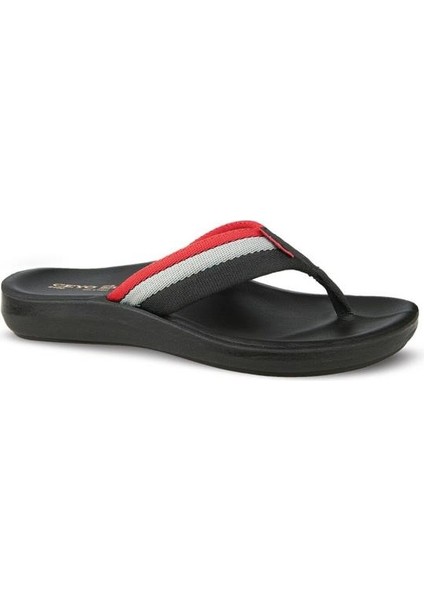 6100-27 Anatomik Taban Genç Erkek Parmak Arası Terlik Siyah 35-39