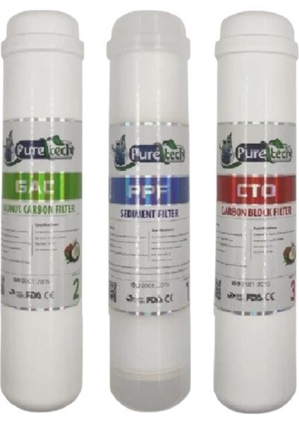 Su Arıtma Puretech 3lü Filtre Seti
