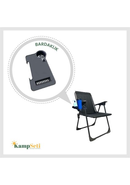 2 Adet Katlanır Kamp Sandalyesi-Bardaklık Hediye-Plaj Piknik Sandalyesi-M1
