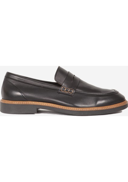 Erkek Gerçek Deri Klasik Loafer Fr 242025 Siyah