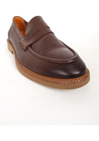 Erkek Gerçek Deri Klasik Loafer Fr 242025 Kahverengi indirimleri