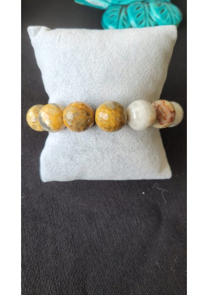 Akalite Akik Taşı Doğaltaş Bileklik – 12 Mm, Bolluk & Yaratıcılık Destekleyici | 18 cm