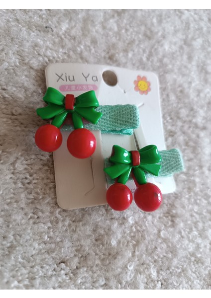 Kiraz Firgürlü Çiftli Çocuk Minik Pens Toka(3,5 Cm) modelleri
