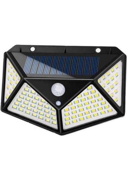 Güneş Enerjili 50W Duvar Aplik Su Geçirmez hareket sensörlü Dış Mekan Aydınlatma 6500K Beyaz Işık