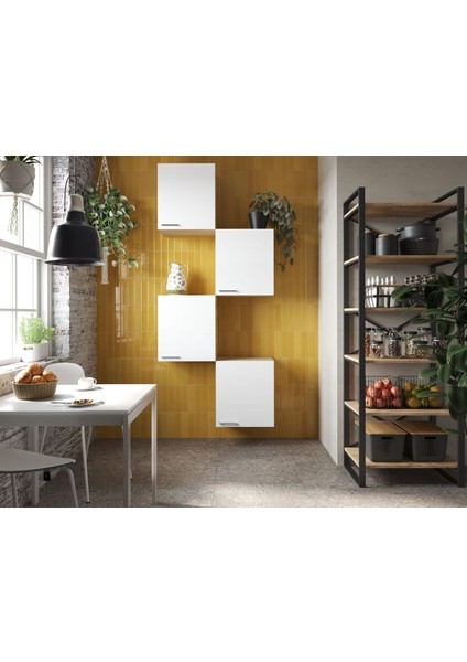 Leyli 50 cm 4 Modül Demonte Raflı Banyo Dolabı Mdf modelleri