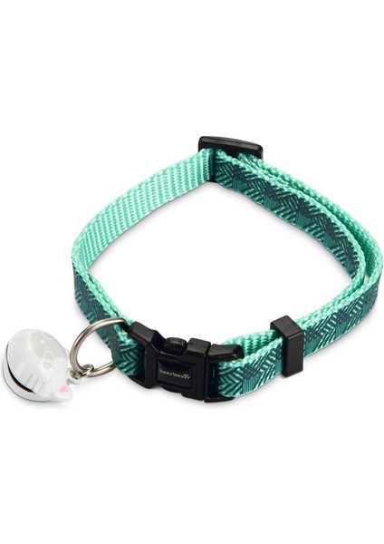 Kedi Boyun Tasması, Zilli, Yeşil, 20-30CM