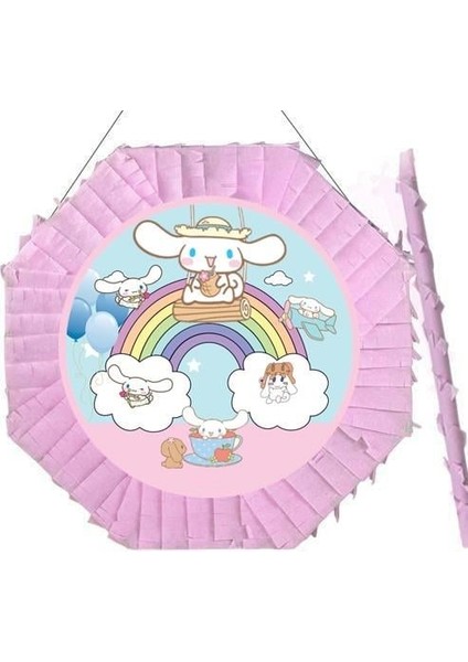 Kuromi Cinnamoroll Pinyata 42cm + Sopası Doğum Günü Eğlencesi Pinyata Patlatma Partisi