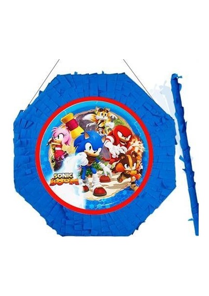 Sonic Boom Pinyata 42cm + Sopası Doğum günü Eğlencesi Pinyata Patlatma Partisi