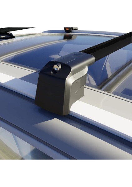Volkswagen Touareg Suv (Cr) (2019-2023) Için Kilitlenebilir Araca Özel Portbagaj Barları - Ara Atkı/tavan Taşıma Barları 2li Set (Siyah)
