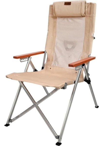Katlanır Kamp Piknik Sandalyesi - Madfox Haven - 6 Kademeli - Bej - 547282 - Taşıma Çantalı fırsatları