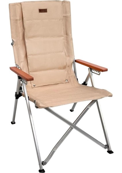 Katlanır Kamp Piknik Sandalyesi - Madfox Haven - 6 Kademeli - Bej - 547282 - Taşıma Çantalı
