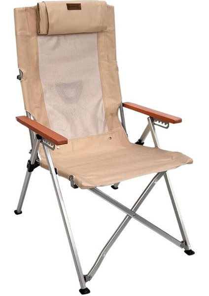 Katlanır Kamp Piknik Sandalyesi - Madfox Haven - 6 Kademeli - Bej - 547282 - Taşıma Çantalı fiyatları