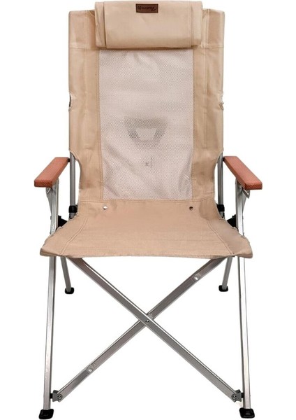 Katlanır Kamp Piknik Sandalyesi - Madfox Haven - 6 Kademeli - Bej - 547282 - Taşıma Çantalı modelleri