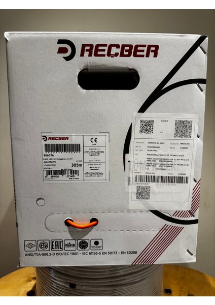 Cat 6 Halogen Free U/utp SL400 23 Awg 305 Metre Turuncu
