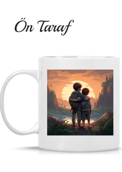 Erkek Kardeş Temalı Kişiye Özel Baskılı Kupa